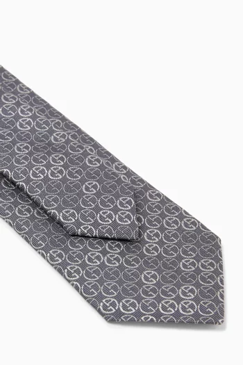 Micro-logo Tie in Silk