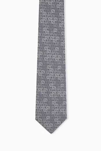 Micro-logo Tie in Silk