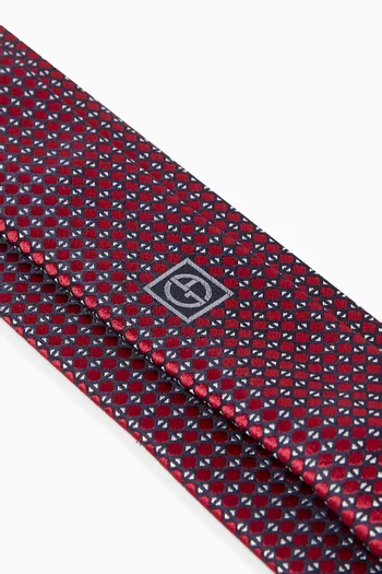 Diamond-print Tie in Silk