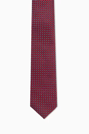 Diamond-print Tie in Silk