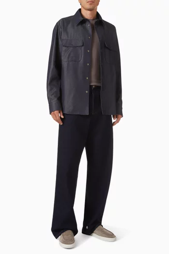 Oversized Blouson Jacket in Denim Twill
