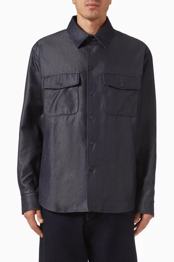 Oversized Blouson Jacket in Denim Twill
