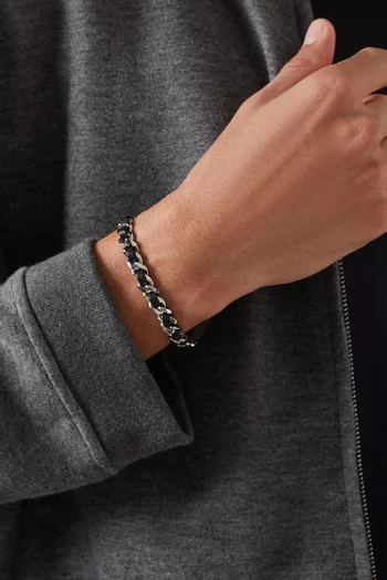Rope Bracelet in Sterling Silver & Leather