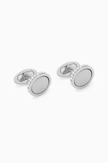Crystal Cufflinks in Sterling Silver