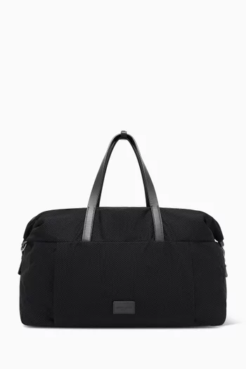 Holdall Weekender Bag in Mesh & Leather