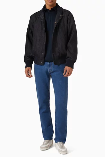 Button-down GA Logo Jacket in Denim