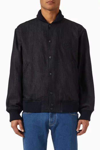 Button-down GA Logo Jacket in Denim