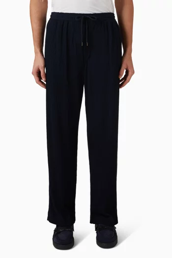 Straight-leg Pants in Seersucker-jersey