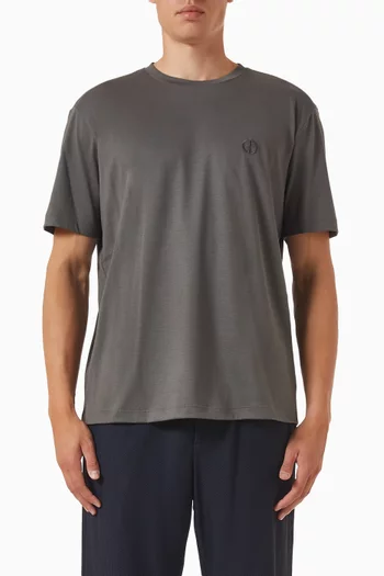 Micro GA Embroidered Logo T-shirt in Cotton