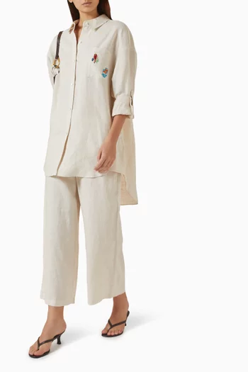 Mateo Cropped Pants in Linen