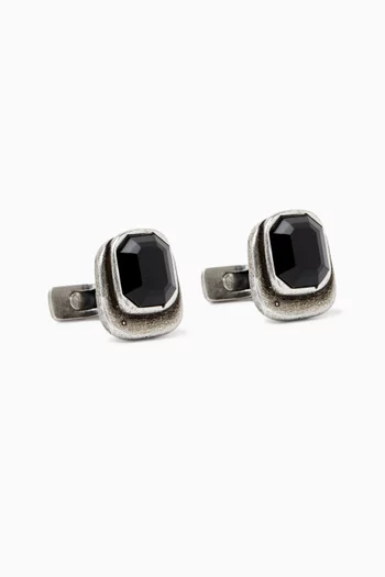 Crystal-embellished Cufflinks in Silver