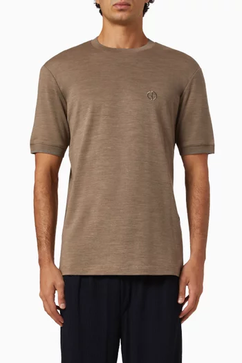 Micro GA Embroidered Logo T-shirt in Wool