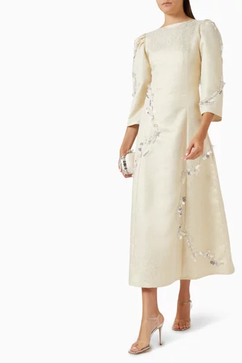 Embellished Brocade Dress