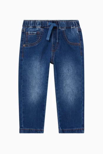 Baby Boy Fox Pull-on Jeans in Denim