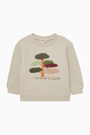 Baby Boy Wild Side Boucle Sweatshirt in Cotton