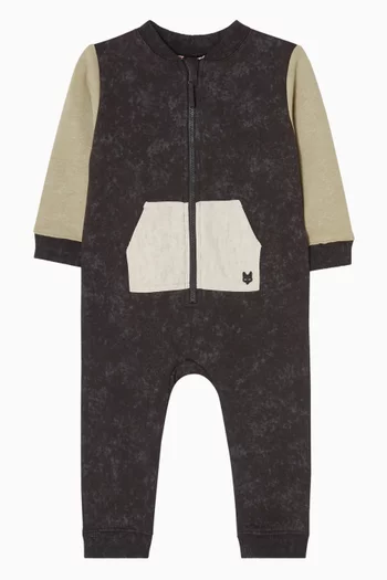 Baby Boy Outback Adventure Zip Romper in Cotton
