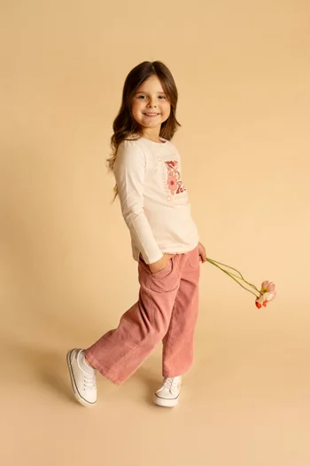Junior Girl Wild Garden Pull-on Pants in Corduroy