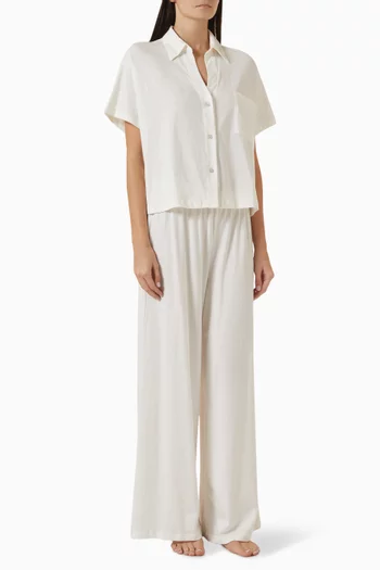 Short Sleeve & Pant PJ Set in Organic Pima Cotton