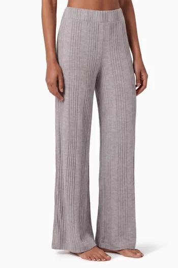 Variegated Rib Wide-leg Pants