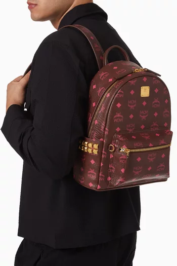 Small Stark Side Studs Backpack in Visetos Canvas