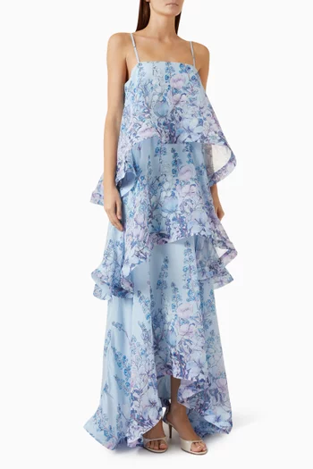 Armani Tiered Dress in Georgette