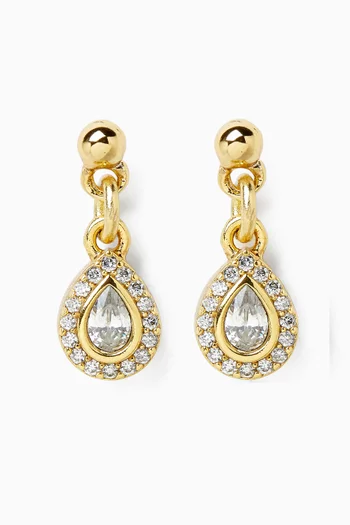 Zelda Crystal Earrings in Gold-plated Brass