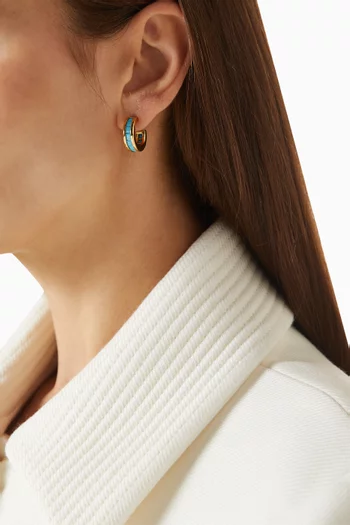 Mira Hoop Crystal Earrings in Gold-plated Brass