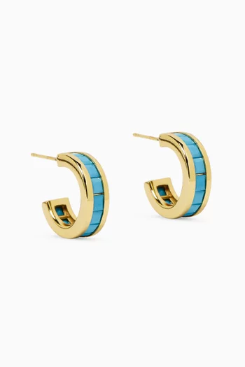 Mira Hoop Crystal Earrings in Gold-plated Brass