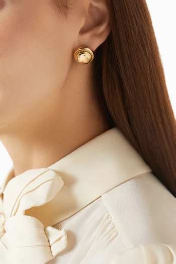 Aureon Stud Earrings in Gold-plated Brass