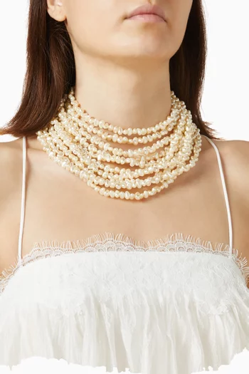 Majorca Pearl Choker in Gold-plated Brass