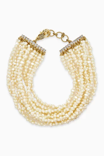 Majorca Pearl Choker in Gold-plated Brass