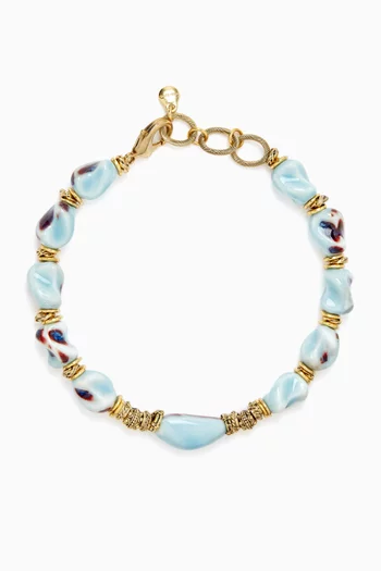Laguna Stone Choker Necklace in Gold-plated Brass