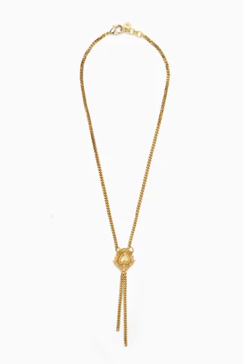 Amoue Lariat Necklace in Gold-plated Brass