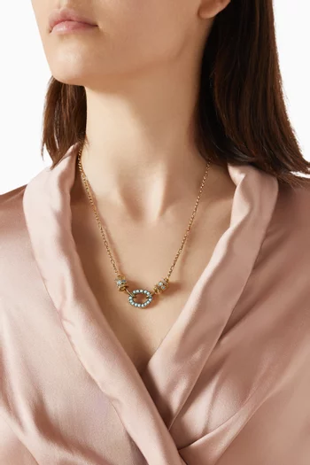 Aquaia Crystal Pendant Necklace in Gold-plated Brass