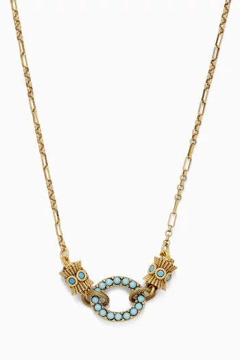 Aquaia Crystal Pendant Necklace in Gold-plated Brass