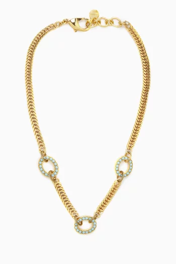 Corsica Crystal Chain Necklace in Gold-plated Brass