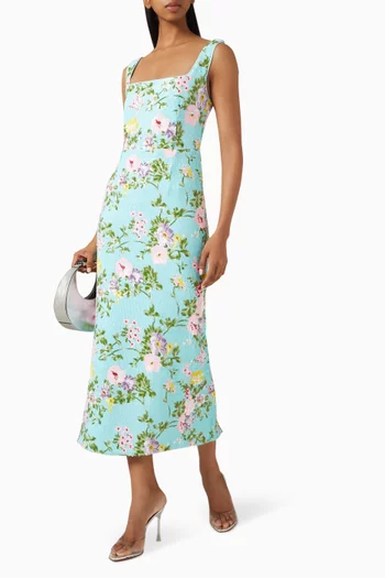 Emmeline Floral-sequin Midi Dress