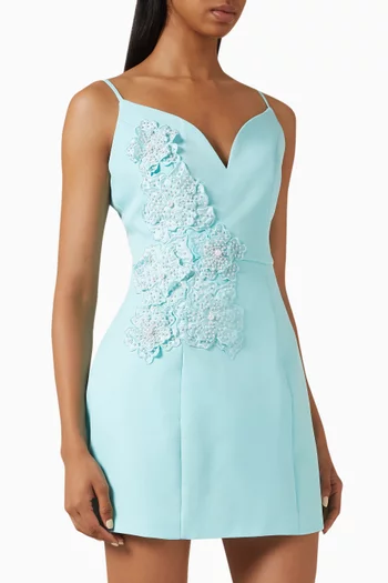 Stella Tulip Mini Dress in Bonded-crepe