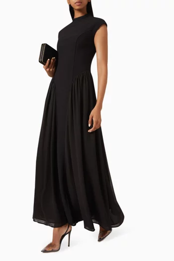 Olenna High Neck Gown in Crepe