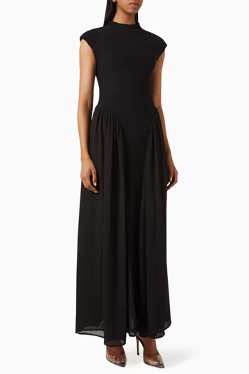 Olenna High Neck Gown in Crepe