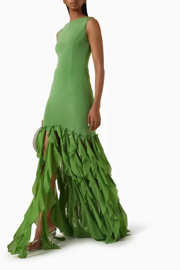 Marison Ruffled Fringe Gown