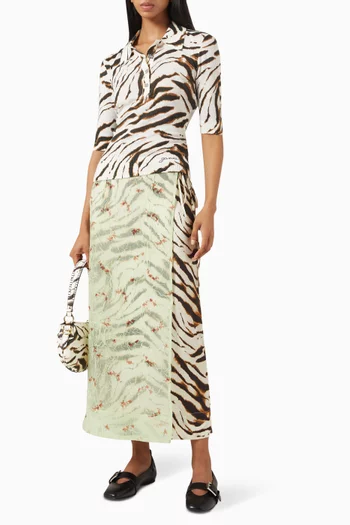 Zebra-print Polo Shirt