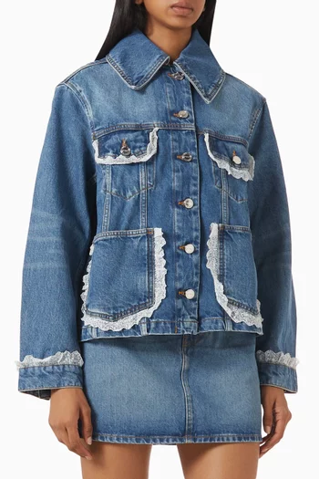 Lace-trim Jacket in Denim