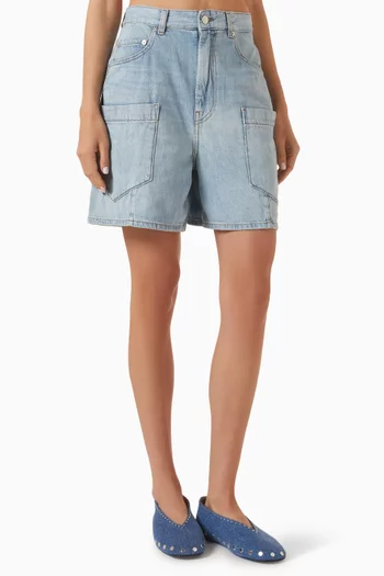 Baggy Cargo Shorts in Denim