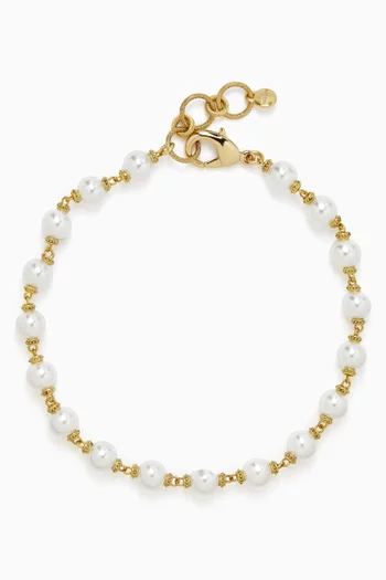 Daphne Pearl Chain Necklace in Gold-plated Brass