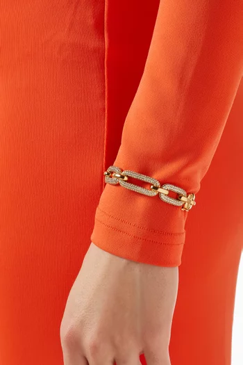 Beyaz Crystal Bangle in Gold-plated Brass