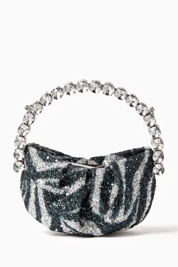 Micro Eternity Top-handle Bag in Zebra-print Glitter