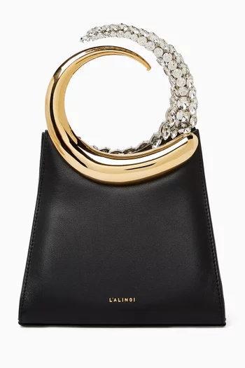 Small Halo Bucket Top-handle Bag in Leather