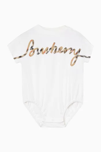 Logo Romper in Cotton
