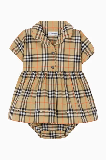 Check Dress in Cotton